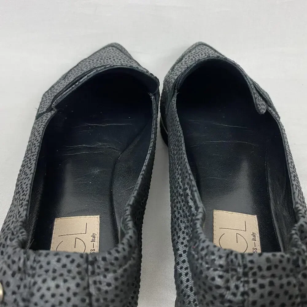 AGL Pointer Loafer Womens 9 39.5 Gray Black Slip On Shoes‎ Flats Italy Luxury